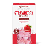 Amazon Grocery strawberry drink mix front-pack, convenient energy boost in a single packet.