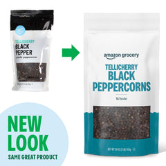 Tellicherry peppercorn close-up from Amazon Grocery highlighting rich aroma.