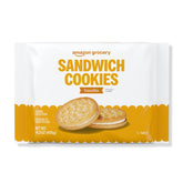 Amazon Grocery Vanilla Sandwich Cookies pack ready for quick snacking
