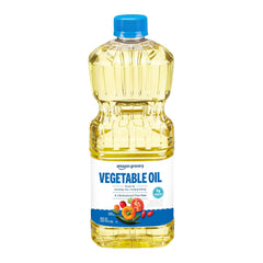 Amazon Grocery vegetable oil 48oz bottle for versatile everyday cooking and frying.