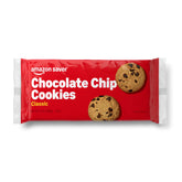 Amazon Saver Crunchy Chocolate Chip Cookies front package, budget-friendly snack option