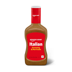 Amazon Saver Italian Dressing bottle on kitchen counter for salads and marinades