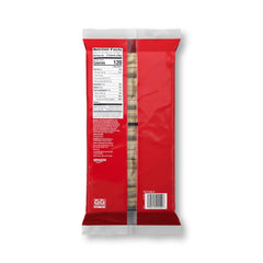 Amazon Saver Vanilla Sandwich Cookies box back reveals nutrition panel for informed choices.