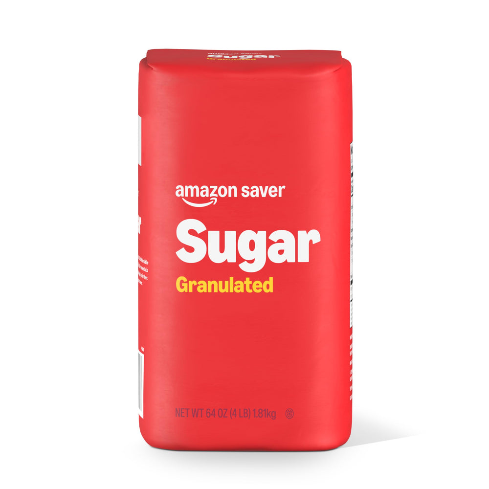 Amazon Saver white sugar bag front view for baking and sweetening