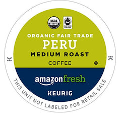 AmazonFresh Peru Organic K-Cup pod close-up highlighting aroma.