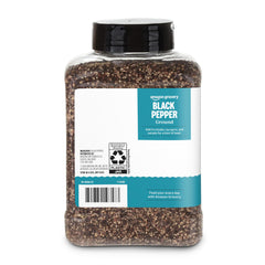 Amazon Grocery ground black pepper jar closeup highlighting fine grind