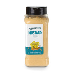 Amazon Grocery ground mustard bottle on shelf for easy seasoning