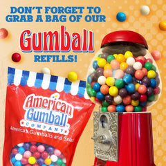 American Gumball Company gumball machine coin operation supports pennies through quarters