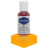 AmeriColor Egg Yellow Soft Gel Paste bottle shows vibrant color for precise decorating.