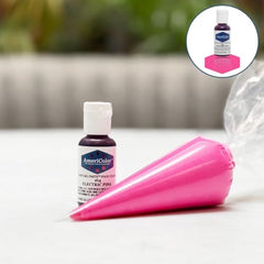 AmeriColor Electric Pink bottle cap close-up for precise, drip-free color drops.