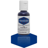 AmeriColor Navy Blue Soft Gel Paste bottle pour for precise color control.