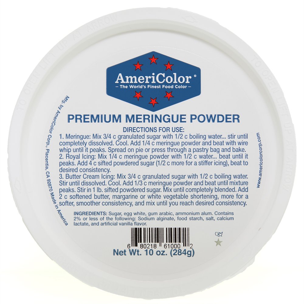 AmeriColor Premium Meringue Powder jar for light meringue topping and white royal icing
