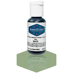 AmeriColor Sage soft gel paste bottle pouring for precise color drops