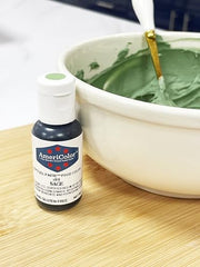 AmeriColor Sage soft gel paste bottle with flip-top cap for easy dispensing