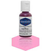 Americolor Soft Gel Paste Deep Pink in a jar colors icing with vibrant, even shade