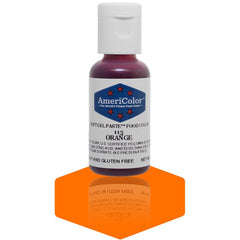 Americolor Soft Gel Paste Orange jar colors frosting with brightness