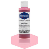 AmeriColor Soft Gel Paste soft pink bottle for vibrant, consistent color in frosting.