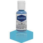 AmeriColor Soft Gel Paste Wedgewood bottle shows vibrant, even icing color with minimal product