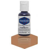 AmeriColor Warm Brown soft gel paste bottle for even color in frostings.