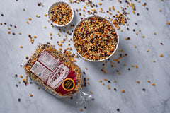 Amish Country Popcorn with Non-GMO and Gluten-Free labels for peace of mind.