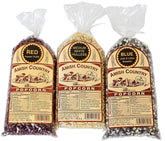 Amish Country Popcorn red kernels for a quick, crisp snack.