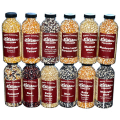 Amish Country Popcorn variety bundle bottles showcase assorted kernels for home popping