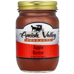 Amish Valley Apple Butter jar close-up, rich texture ideal for toast.