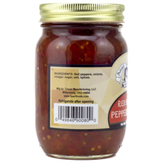 Amish Wedding Red Sweet Pepper Relish label detail and two-pack convenience