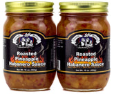 Amish Wedding Roasted Pineapple Habanero Sauce label showcases bold flavor.