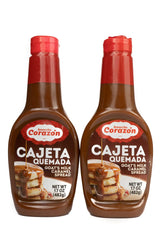 The Amorcito Corazón goat milk cajeta bottle shows creamy caramel for indulgent snacking.
