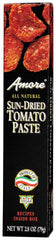 Amore sun-dried tomato paste jar on kitchen counter, ready to flavor sauces.