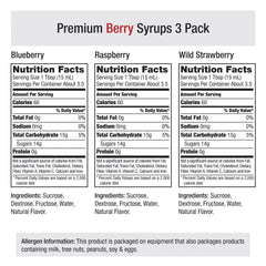 Amoretti Berry 3-Pack Blueberry and Raspberry syrup bottle ideal for iced drinks