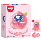 AMOS 4D Peach Burst gummies in bright 3D peach shapes for Easter egg fillers.