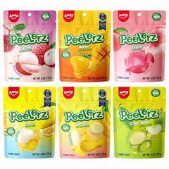 Amos Peelerz mango gummy with peelable shell for playful snacking.