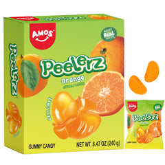 AMOS Peelerz orange candy peel reveals chewy center for playful snacking