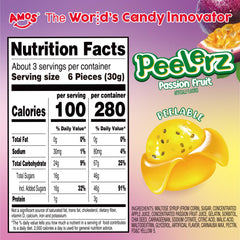AMOS Peelerz peelable candy close-up, juicy texture and peelable experience.