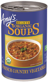 Amy's Soup vegan hearty French Country bowl ready for lunch.