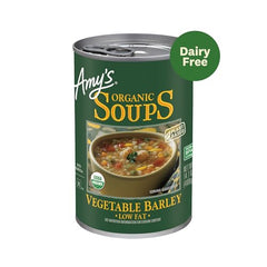 Amy's Vegetable Barley with celery, quick dairy-free dinner option.