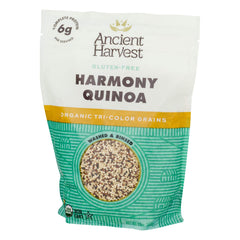 Ancient Harvest Tri-Color Harmony quinoa, rinsed and ready for quick meals