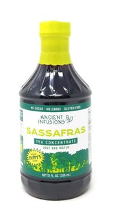 Ancient Infusions Sassafras Concentrate bottle pour for quick hot tea