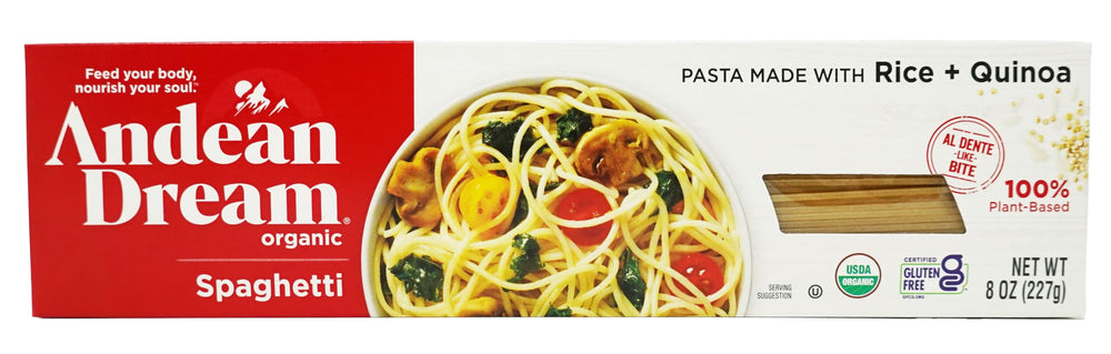 Andean Dream Organic Spaghetti Quinoa Pasta 12-pack box for gluten-free meals