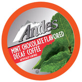 Andes Mints decaf coffee pods chocolate mint pack deliver indulgent flavor for a relaxing afternoon.