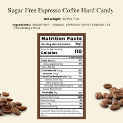 Sugar-free espresso candy pack for on-the-go mindful snacking.