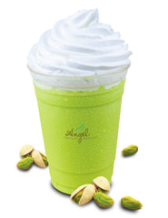 Angel Specialty Pistachio Blended Creme Mix ingredients highlight versatile beverage options.