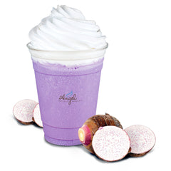 Angel Specialty Taro Blended Creme frappe mix ideal for quick, creamy frappes.