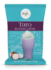 Angel Specialty Taro Blended Creme powder bag for versatile beverage bases and home barista creativity.