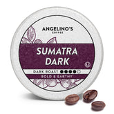 Angelino's Coffee Sumatra Dark pod in a 96-count box for Keurig brewers