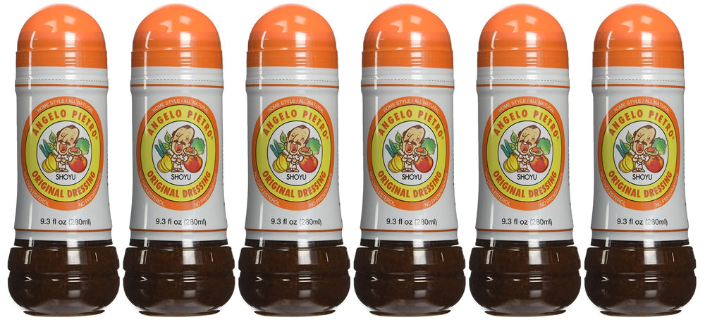 Angelo Pietro Shoyu Flavor bottle pour for rich stir-fry seasoning.