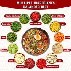 Anggou goji berries cabbage tofu and shiitake visual set highlighting versatility.