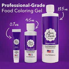 Close-up of Ann Clark Regal Purple gel color for piping control.